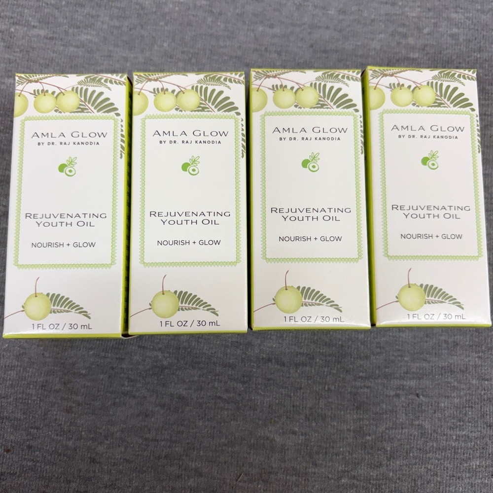 Lot of 4 Amla Glow by Dr. Raj Kanodia Rejuvenating Youth Oil 1oz 30ml Each NEW